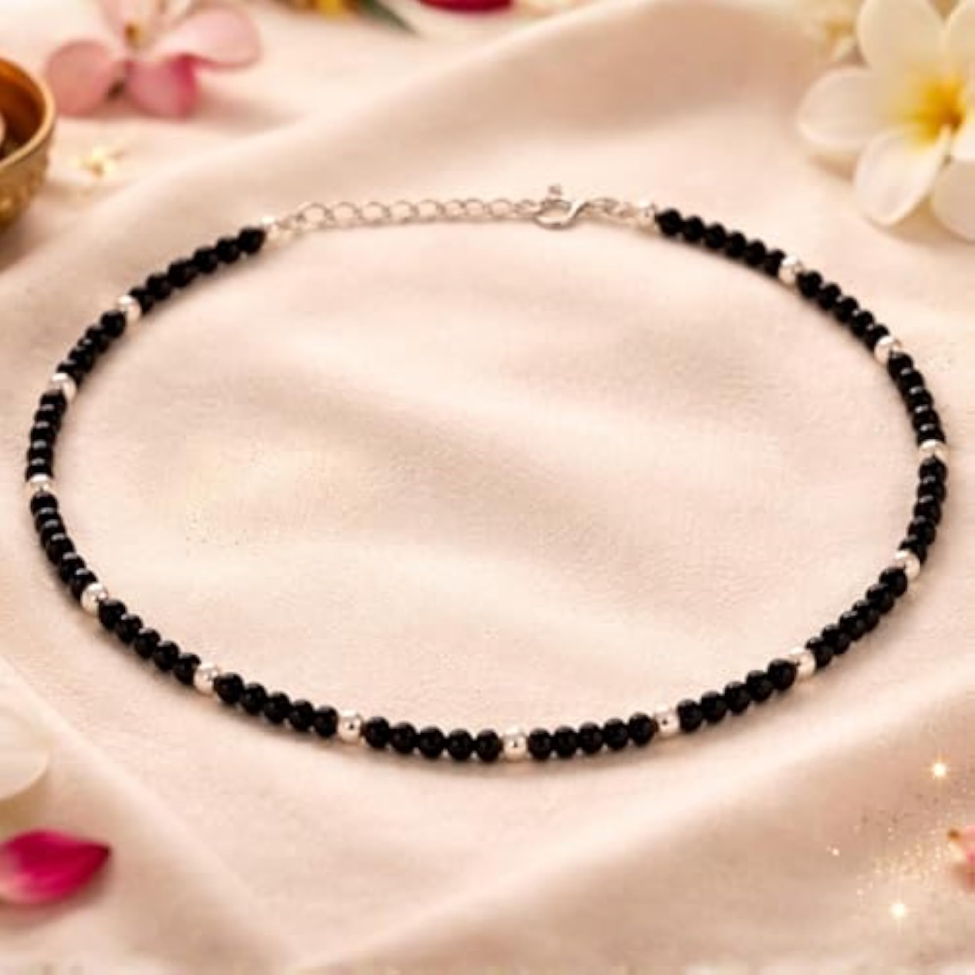 Women's Sterling Silver Adjustable Anklet, Handmade Design