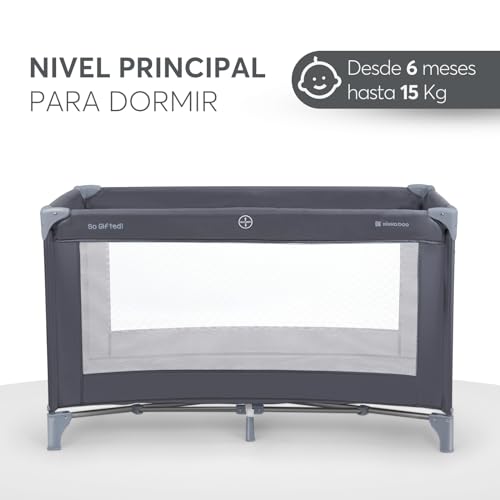 Image of KikkaBoo SO Gifted Travel Cot, up to 15 kg, Park Cot 120 x 60 cm, 1 Level, Foldable, Lightweight, Carry Bag, Compact, Navy Blue