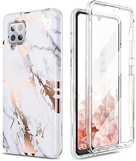 SURITCH for Samsung Galaxy A42 5G Case, Built-in Screen Protector 360 Full Body Protection Shockproof Rugged TPU Bumper Protective Case Cover for Samsung Galaxy A42 5G - Marble