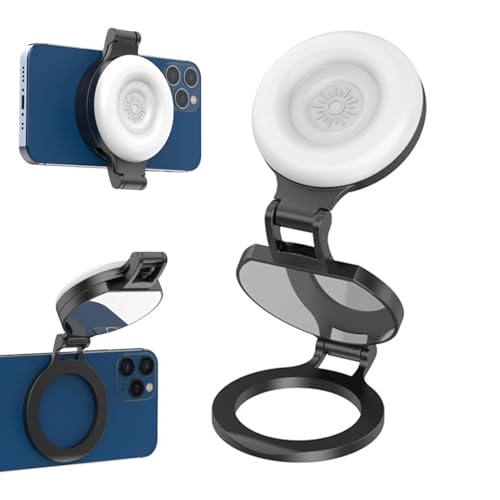 Lampe Magnétique de Téléphone - Lampe Torche Douce à Intensité Réglable avec Miroir | Éclairage D'Appoint pour Téléphone | pour Travail Photographie Maquillage Enregistrement