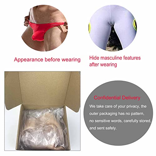 Bragas de silicona sissy ropa interior de vagina falsa color marfil 7