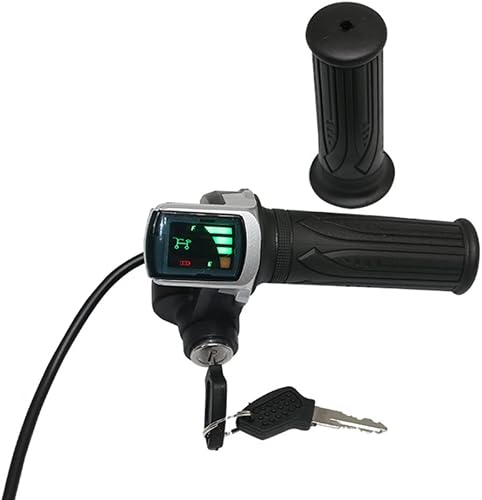 Miniatura 6 de HUIOP Empuñadura eléctrica para bicicleta, acelerador de agarre de bicicleta eléctrica de 24 V/36 V/48 V con pantalla de batería LCD, agarre de