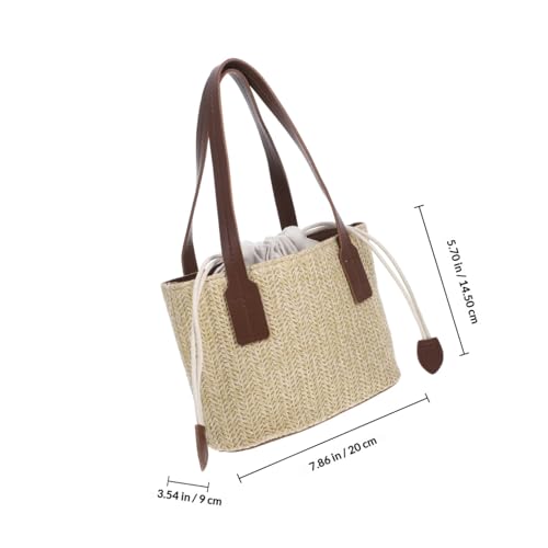 Sac à main tressé Beavorty avec anses portables et finitions chic de plage