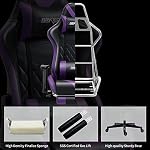 Mondschein Gaming Chair Office Chair with Massage Reclining Computer Chair with Footrest High Back Ergonomic Desk Chair Leather Racing Gamer Chair Adjustable Armrest Headrest (Purple)