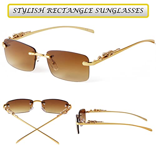 SDINM Rimless Sunglasses for Men Women Fashion Small Narrow Rectangle Sun Glasses Shades 90s Eyewear3