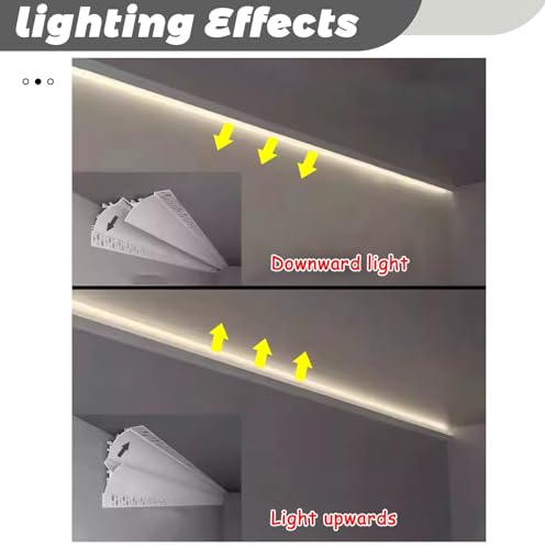LED-Kronenleisten für indirekte Beleuchtung, 15 mm Aluminium-Lichtleiste, 1 m Putzprofil für elegante Heimdekoration und dekorative Beleuchtungslösungen