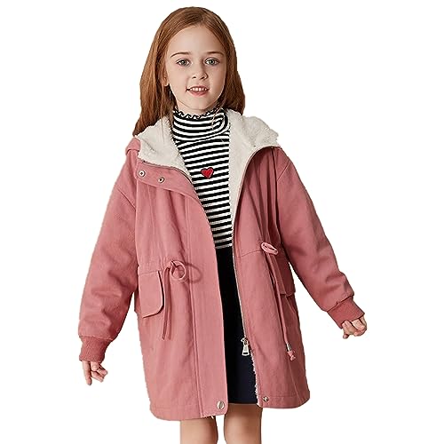 Girls Jacket Winter Fleece Jacket Wear Plush Overcoming Cotton Coat Fleece Lined Thicken Puffer Coat hooded