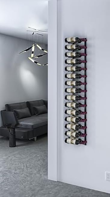 W Series Luxe Wine Rack 5 Wall Mounted Metal Bottle Storage, Stylish Modern Wine Storage with Label-Forward Design (30 Bottles, Matte Black)