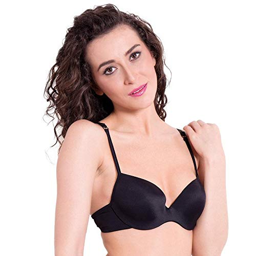 Image of Brachy Women's T-Shirt Padded Underwired Push Up Bra Polycotton