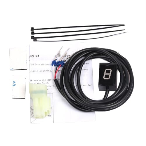 Motorcycle Gear Indicator for Kawasaki Vulcan 900 / VN900 (2006-2010), 6 Speed Digital Gear Indicator, Shift Lever Sensor, Motorcycle Speedometer Accessories, Plug & Play,C-Green