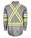 TICOMELA FR Shirts for Men High Visibility/Hi Vis Flame Resistant/Fire Retardant Shirt 6.5oz Light Gray Men's Welding Shirts