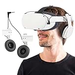 Stereo VR Headphones Custom Made for Quest 2 Elite Head Strap & Original Head Strap-On Ear Deep Bass 3D 360 Degree Sound (White)