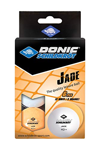 Donic-Schildkröt Unisex's Jade 6-Piece Table Tennis Ball, 3X White / 3X Orange, 608509