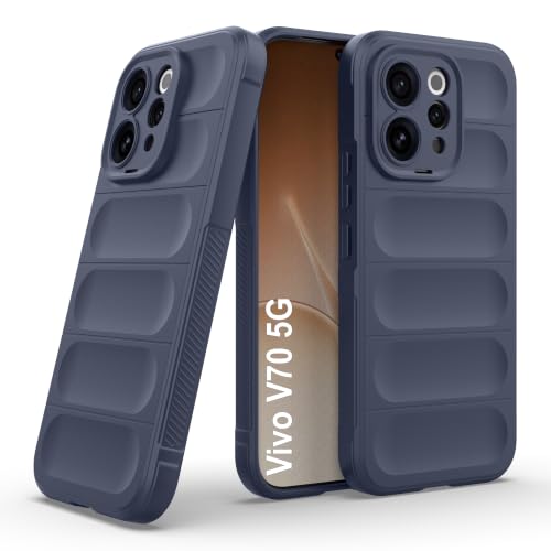 Image of Zapcase Back Case Cover for Vivo V70 5G | Compatible for Vivo V70 5G Back Cover | Liquid Silicon Magic Case with Camera Protection | Sapphire