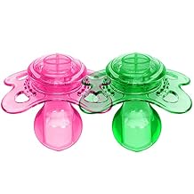 LittleForBig Bigshield Generation-3 Big Sized Pacifier Candy Gloss 2 Paci Pack - Pink and Green