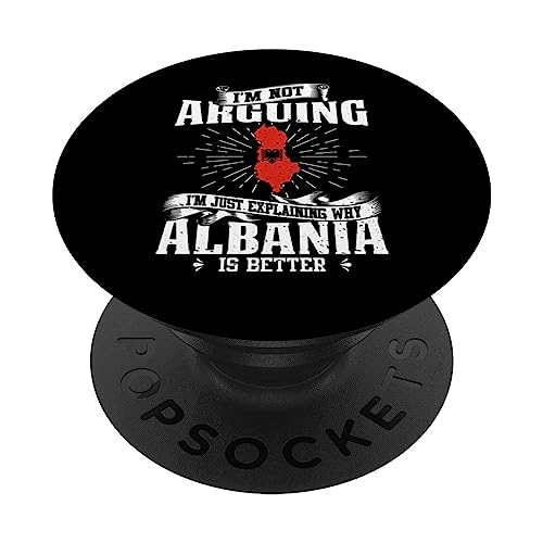 Albania Albanian Roots Albanian Heritage Proud Albanians PopSockets Swappable PopGrip, Black