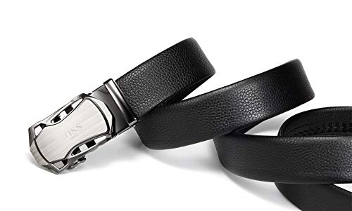 BOSSARON Ledergürtel Herren Leder Gürtel mit Automatik Schnalle Business Anzug 35mm Belt Schwarz - Image 6