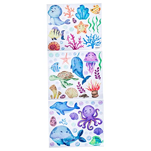 Hoement 1 Sheet Pvc Static Sticker Kids Room Decor Kids Wall Decals Ocean Decor Sea Animal Window Decals Sea Creature Wall Decals Ocean Animal Home Decor Decorative Marine Animals Sticker #TOP9
