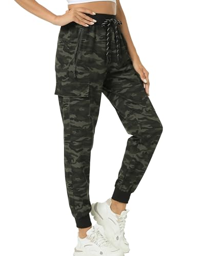 Image of Women's Joggers with Pockets, Hiking Cargo Water Resistant Lightweight Pants for Women Workout Athletic Travel Camping