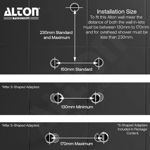 Image of ALTON XNO5090 Brass 3-IN-1 Wall Mixer With Provision For Over Head Shower and Hand Shower with190mm Long Bend Pipe (Chrome)