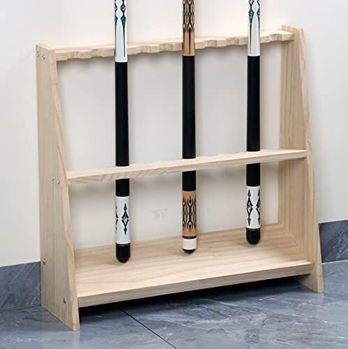 Support de queue de billard en bois noble au sol pour salle de jeux chic