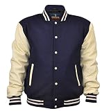 Men's Varsity Jacket Genuine Leather Sleeve and Wool Blend Letterman Boys College Varsity Jackets XX