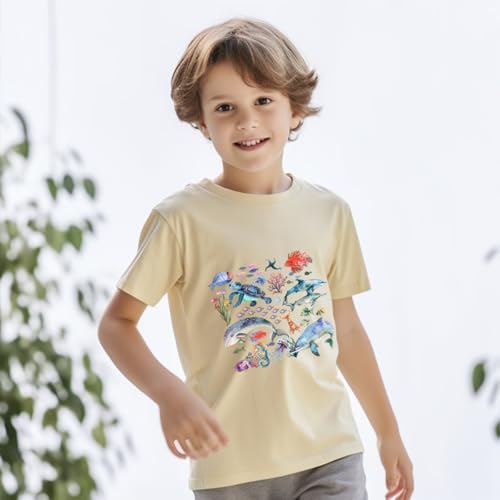 Image of T Shirts for Boys Toddler Girls Dino Types of Dinosaurs Kids Retro Tshirt Kids Summer Tee Tops 2-7 Years