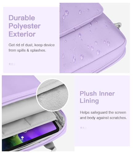 Image of MoKo 9-11 Inch Tablet Sleeve Bag Handle Carrying Case with Shoulder Strap Fits iPad Pro /Air /A16 11 inch,iPad 10th 10.9,i-Pad 9 /8 /7th 10.2,iPadAir 5 /4th 10.9,i-Pad 9.7,Tab S8 /S9 11 inch, Purple