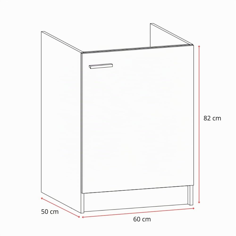Möbel Spüle mit Unterschrank 60 cm Eiche Gold Küchenspüle 1-Kammer & Edelstahl-Spülbecken kompakter Spülenunterschrank für Küche, Standschrank 50cm Tiefe Siphon Montagefertig