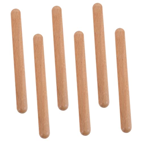 JOINPAYA 6pcs Wooden Music Rhythm Sticks for Early Education Safe and Smooth Percussion Instrument for Encourages Cognitive Development and Creative Play