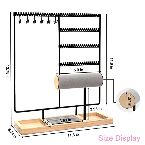 Jewelry Organizer Stand, Earring Holder Organizer With 108 Holes, Jewelry Stand With Bracelet Holder, Jewelry Holder That Can Store Necklaces Rings Earrings Watches Bracelets, Suitable Gifts For Women #TOP4