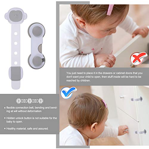 Mobestech 10 Unidades de Armário Com Fechadura de Segurança para Bebê Trava de Proteção Anti-Pinch L