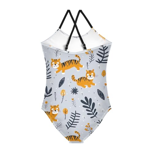 Cute Tiger Girls One Piece Swimsuit Beach Swimwear 208543212