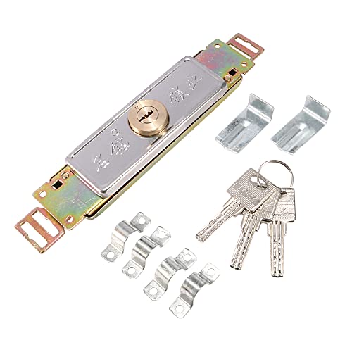 Sourcingmap Office Silver Tone Metal Rolling Shutter Door Lock w 3 Keys