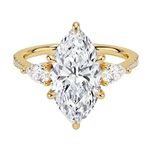 1 Ct-5 Ct Moissanite Engagement Ring Colorless VVS1 10K 14K 18K Solid Gold & 925 Sterling Silver Petite Adorned 3 Stone Anniversary Wedding Bridal Ring Gift for Women