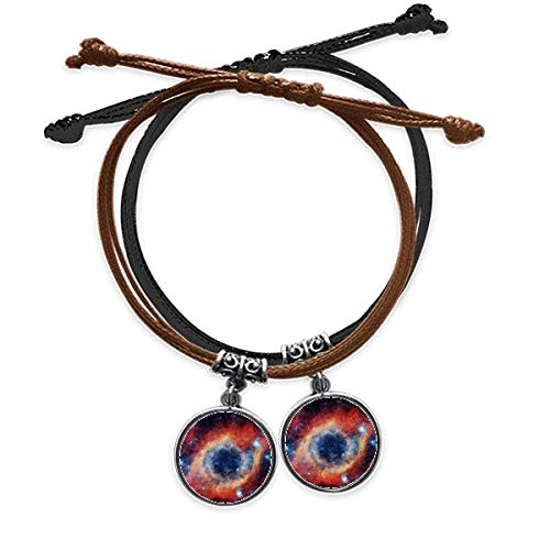 Bracelet oeil nébuleuse univers cuir double bijoux amoureux astronomie