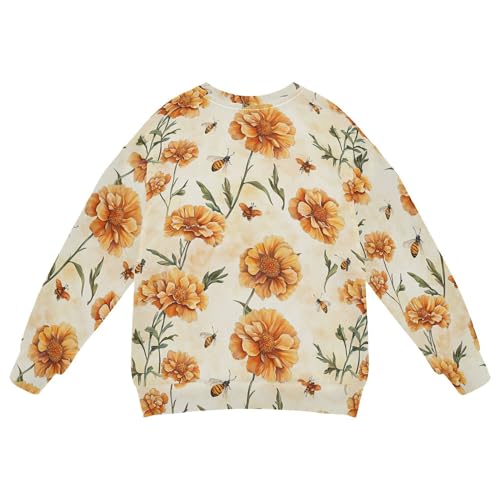 JUNZAN Unique Marigold Blush Big Boys Hooded Sweatshirt Crewneck Hoodie for Boys Sports 4T2