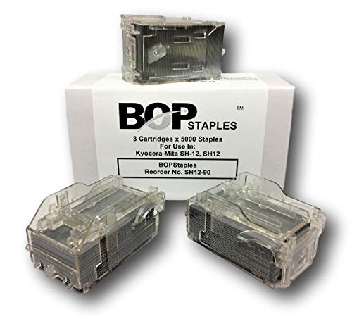 BOPStaples Brand Compatible for Kyocera-Mita SH-12, SH12 Staples, Staple Cartridge Refills (3 Cartridges X 5000)