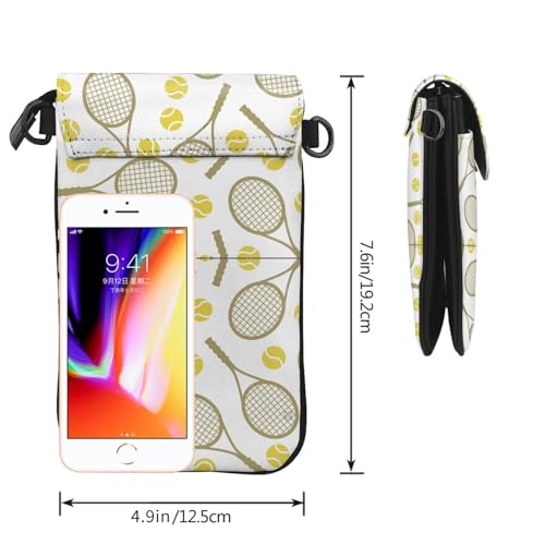 Women Small Crossbody Bag Phone Wallet Tennis Rackets Balls Cellphone Credit Card Purse With Adjustable Shoulder Strap 5