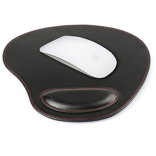 LONDO Leather Mouse Pad with Wrist Rest - Ergonomic Design, Smooth Surface & Non-Slip Base - Compatible with all Mice - 25x24cm
