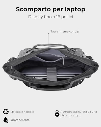 Johnny Urban Zaino Uomo Donna Grigio - Harper - Zainetto Da Viaggio Sport Tempo Libero Con Molti Scomparti - Scomparto Per Porta Pc 16 Pollici - Idrorepellente - 5