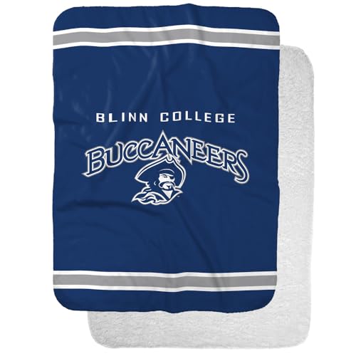 Blinn College Primary Logo Stripes Sherpa Blanket, Warm Soft Cozy 30"X40"