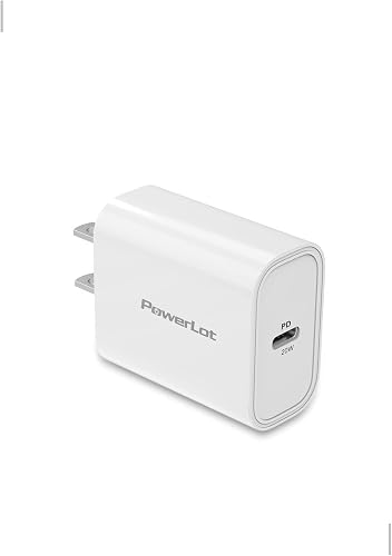 USB C Charger Block, PowerLot 20W USB C Power Adapter PD USBC Wall Charger Fast Charger for iPhone 15/15 Pro/ 15 Pro Max/ 15 Plus/ 14/13/ 12/11/ Xs Max/XR/X, iPad Pro, AirPods Pro, iWatch Series