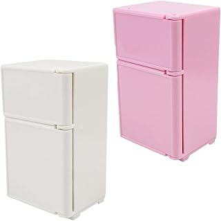 Kisangel 2 Pçs Casa De Boneca Geladeira Mini Móveis Casa De Bonecas Em Miniatura Mini Aparelho De Brincar Fingir Geladeira Móveis De Casa De Bonecas 1 12 Escala Geladeira De Plástico