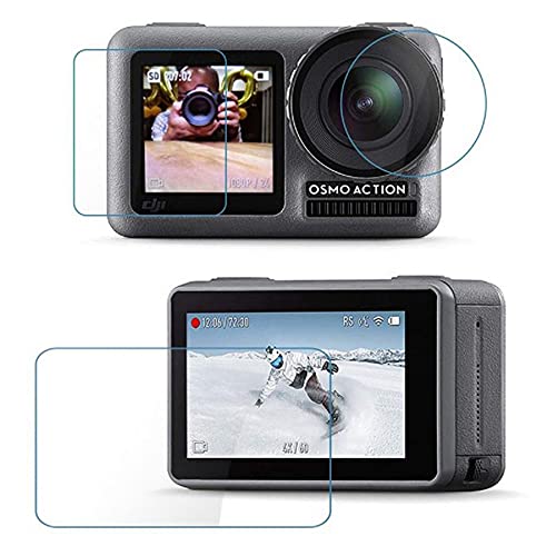 Image of Action Pro 9H Tempered Glass Screen Protector (Pack of 3) | Compatible with DJI Osmo Action Sport Camera | Anti-Scratch, HD Clarity, Bubble-Free, Easy Installation Protective Film