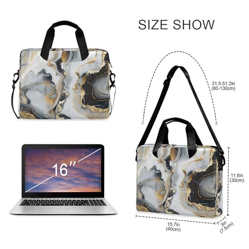 Maletín para portátil ALAZA Marble Black & Gold 13-15.6" miniatura 4
