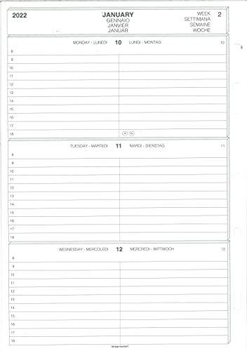 Ricambio Agenda Anelli Datato Settimanale