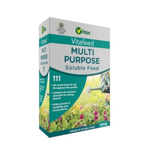 Vitax Multipurpose Soluble Feed Vitafeed Balanced Formula with Nitrogen, Phosphate & Potash for Flowers, Fruits, Vegetables & Lawns | Promoting strong, healthy growth–500g
