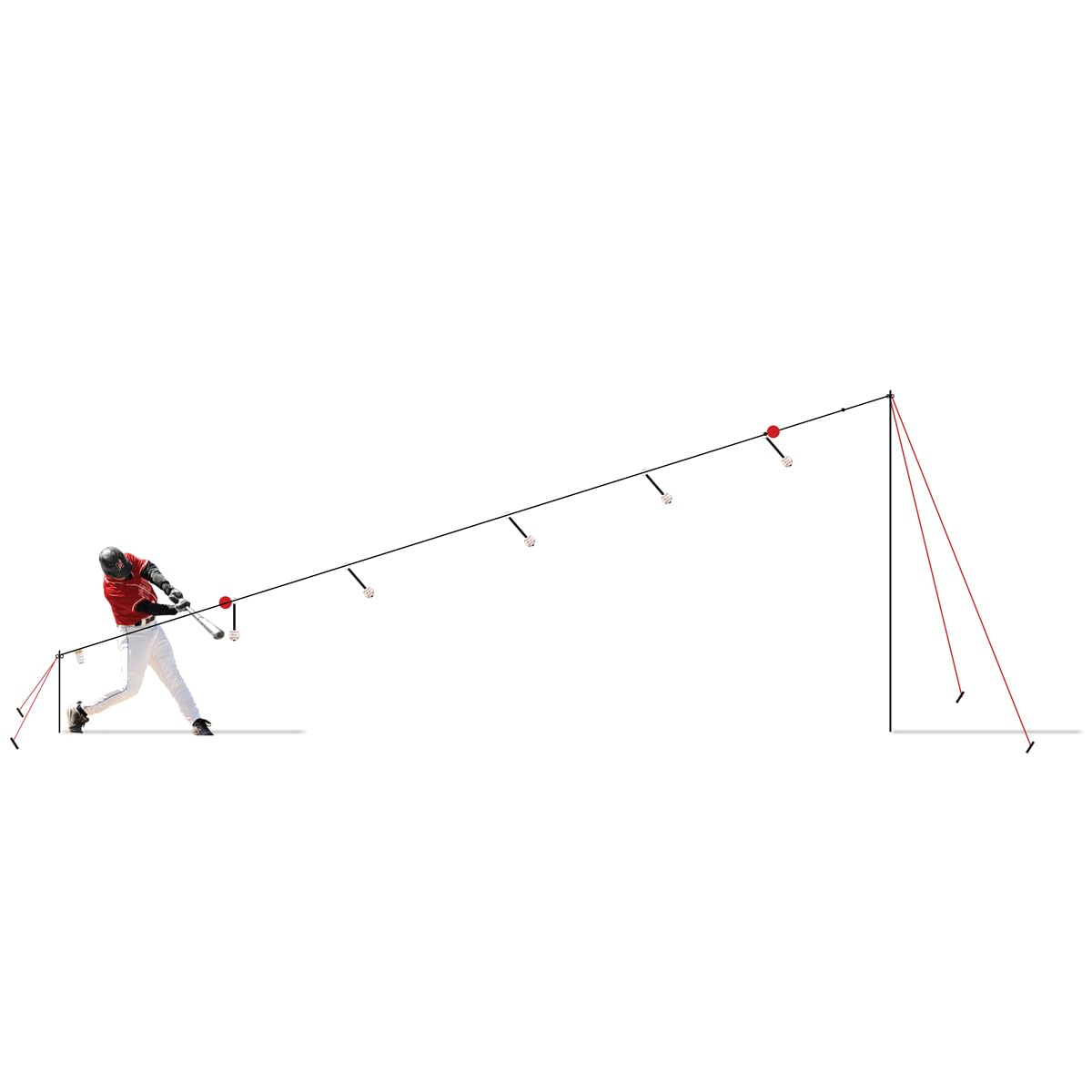 Heater Hit Line Solo Swing Trainer LD59BB, Black,Red