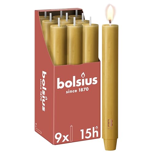 Bolsius - Vela XL rústica - 23 x 3 cm - Oat Beige - En caja de 9...